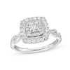 Thumbnail Image 1 of Previously Owned - 1/2 CT. T.W. Princess-Cut Diamond Cushion Frame Vintage-Style Ring in 10K White Gold