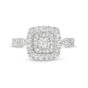 Thumbnail Image 4 of Previously Owned - 1/2 CT. T.W. Princess-Cut Diamond Cushion Frame Vintage-Style Ring in 10K White Gold