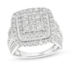 Thumbnail Image 1 of Previously Owned - 2 CT. T.W. Princess-Cut Multi-Diamond Layered Multi-Row Engagement Ring in 10K White Gold