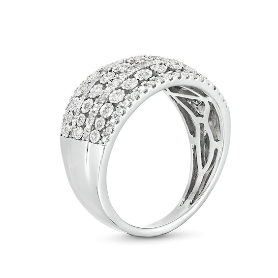 Previously Owned - 1/2 CT. T.w. Diamond Edge Multi-Row Band in 10K White Gold