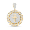 Thumbnail Image 1 of Previously Owned - 1-3/4 CT. T.W. Diamond Chain Link Frame Ankh Necklace Charm in 10K Gold