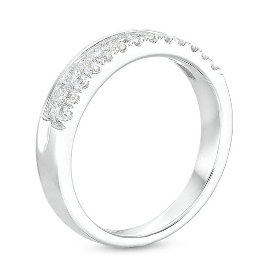 Previously Owned - 5/8 CT. T.w. Princess-Cut and Round Diamond Double Row Anniversary Band in 14K White Gold