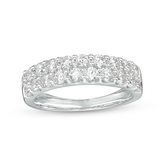 Previously Owned - 1-1/2 CT. T.w. Lab-Grown Diamond Double Row Anniversary Band in 14K White Gold (F/Vs2)