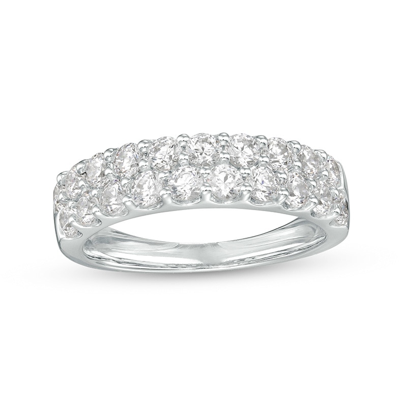 Main Image 1 of Previously Owned - 1-1/2 CT. T.W. Lab-Grown Diamond Double Row Anniversary Band in 14K White Gold (F/VS2)