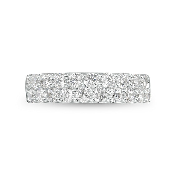 Previously Owned - 1-1/2 CT. T.w. Lab-Grown Diamond Double Row Anniversary Band in 14K White Gold (F/Vs2)