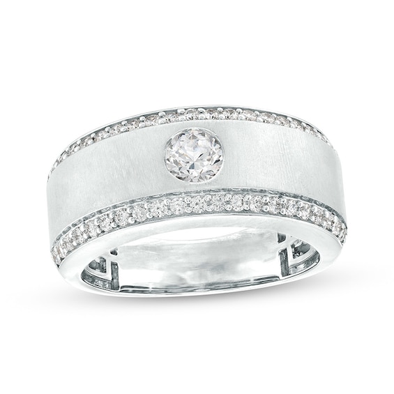 Previously Owned - 1 CT. T.w. Lab-Grown Diamond Lined Wedding Band in 14K White Gold (F/Vs2)