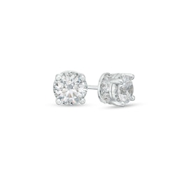 Previously Owned - 3 CT. T.W. Lab-Grown Diamond Solitaire Hidden Frame Stud Earrings in 10K White Gold (I/I1)