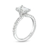 Thumbnail Image 3 of Previously Owned - 2-1/2 CT. T.W. Emerald-Cut Lab-Grown Diamond Engagement Ring in 14K White Gold (H/SI2)