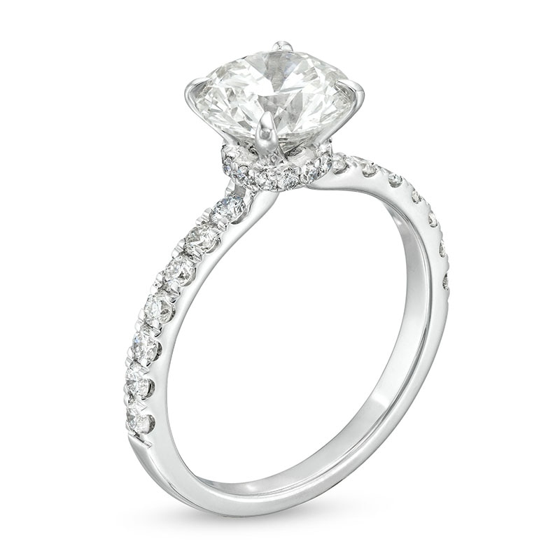 Main Image 3 of Previously Owned - 2-1/2 CT. T.W. Lab-Grown Diamond Engagement Ring in 14K White Gold (H/SI2)