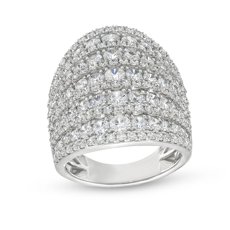 Main Image 1 of Previously Owned - 4 CT. T.W. Lab-Grown Diamond Colosseum Multi-Row Ring in 10K White Gold (F/SI2)