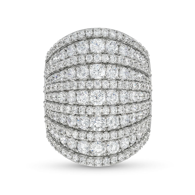 Main Image 4 of Previously Owned - 4 CT. T.W. Lab-Grown Diamond Colosseum Multi-Row Ring in 10K White Gold (F/SI2)