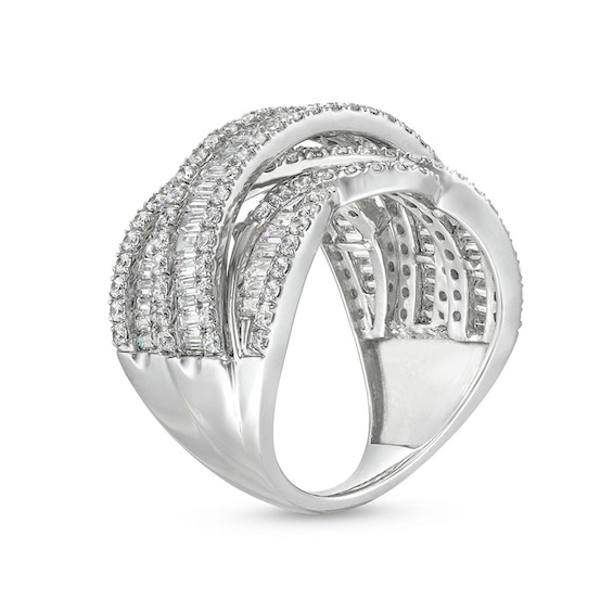 Previously Owned - 3 CT. T.w. Lab-Grown Diamond Woven Orbit Ring in 10K White Gold