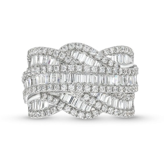 Previously Owned - 3 CT. T.w. Lab-Grown Diamond Woven Orbit Ring in 10K White Gold