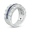 Thumbnail Image 3 of Previously Owned - Vera Wang Love Collection 3 CT. T.W. Diamond and Blue Sapphire Band in 14K White Gold (I/SI2)