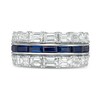 Thumbnail Image 4 of Previously Owned - Vera Wang Love Collection 3 CT. T.W. Diamond and Blue Sapphire Band in 14K White Gold (I/SI2)