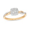 Thumbnail Image 1 of Previously Owned - 3/8 CT. T.W. Quad Princess-Cut Diamond Cushion Frame Twist Shank Engagement Ring in 10K Gold