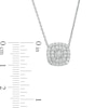 Thumbnail Image 2 of Previously Owned - 1 CT. T.W. Diamond Double Cushion-Shaped Frame Pendant and Stud Earrings Set in Sterling Silver - 17"