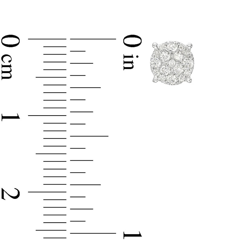 Main Image 3 of Previously Owned - 1/4 CT. T.W. Multi-Diamond Stud Earrings in 10K White Gold
