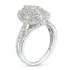 Thumbnail Image 3 of Previously Owned - 1 CT. T.W. Pear Multi-Diamond Multi-Row Vintage-Style Engagement Ring in 10K White Gold