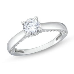 Previously Owned - 1 CT. T.W. Diamond Edge Engagement Ring in 10K White Gold (I/I3)