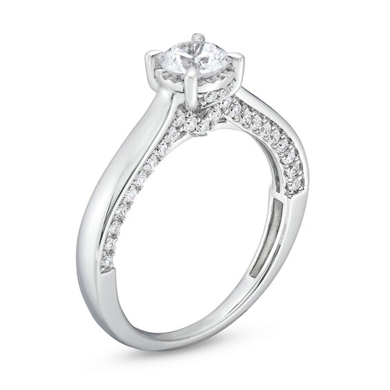 Previously Owned - 1 CT. T.w. Diamond Edge Engagement Ring in 10K White Gold (I/I3)
