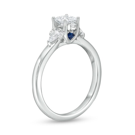 Previously Owned - Vera Wang Love Collection 3/4 CT. T.w. Princess-Cut Diamond Ornate Engagement Ring in 14K White Gold