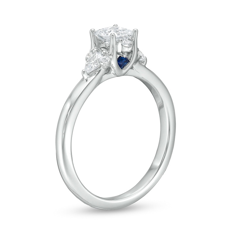 Main Image 3 of Previously Owned - Vera Wang Love Collection 3/4 CT. T.W. Princess-Cut Diamond Ornate Engagement Ring in 14K White Gold