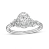 Thumbnail Image 1 of Previously Owned - Vera Wang Love Collection 3/4 CT. T.W. Oval Diamond Frame Engagement Ring in 14K White Gold