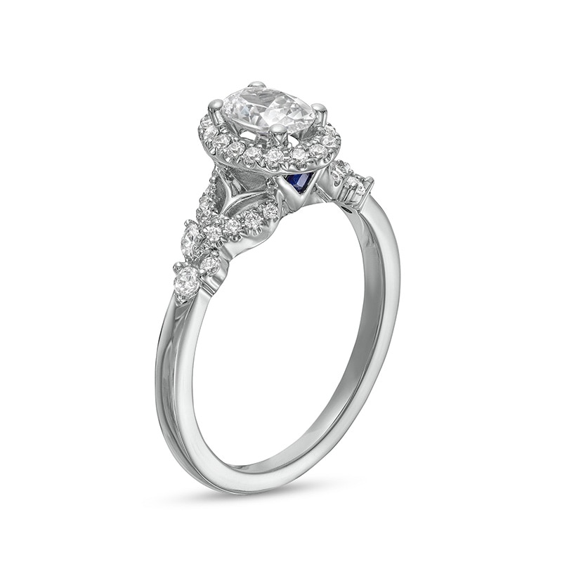 Main Image 2 of Previously Owned - Vera Wang Love Collection 3/4 CT. T.W. Oval Diamond Frame Engagement Ring in 14K White Gold