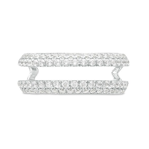 Previously Owned - Vera Wang Love Collection 3/4 CT. T.w. Diamond Double Row Solitaire Enhancer in 14K White Gold