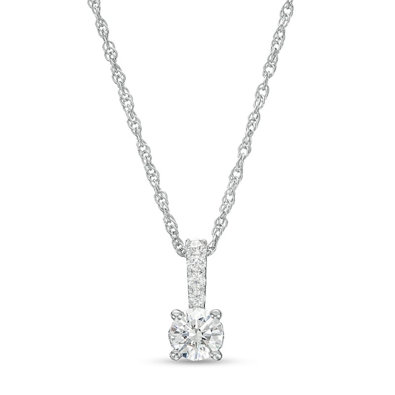 Previously Owned - 1/2 CT. T.w. Diamond Graduated Bail Pendant in 10K White Gold (J/I3)