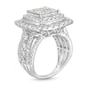 Thumbnail Image 3 of Previously Owned - 4 CT. T.W. Princess Multi-Diamond Raised Multi-Row Engagement Ring in 10K White Gold