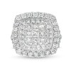 Thumbnail Image 4 of Previously Owned - 4 CT. T.W. Princess Multi-Diamond Raised Multi-Row Engagement Ring in 10K White Gold