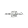 Thumbnail Image 4 of Previously Owned - 1/4 CT. T.W. Princess-Cut Diamond Cushion Frame Vintage-Style Promise Ring in 10K White Gold