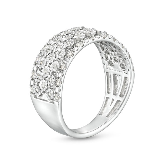 Previously Owned - 1/4 CT. T.w. Diamond Edge Multi-Row Band in 10K White Gold