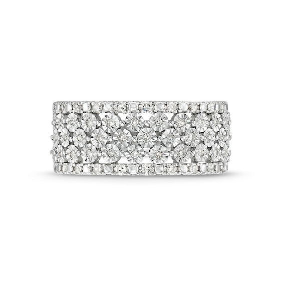 Previously Owned - 1/4 CT. T.w. Diamond Edge Multi-Row Band in 10K White Gold