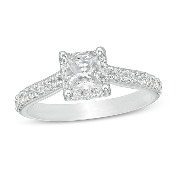 Previously Owned - Love's Destiny by Zales 1-1/2 CT. T.w. Princess-Cut Diamond Frame Engagement Ring in 14K White Gold