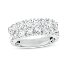 Previously Owned - 3 CT. T.W. Diamond Double Row Wedding Band in 10K White Gold