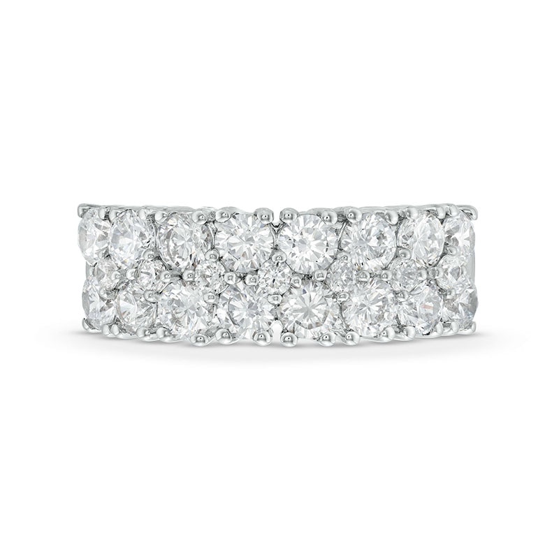 Main Image 4 of Previously Owned - 3 CT. T.W. Diamond Double Row Wedding Band in 10K White Gold