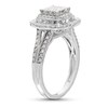 Thumbnail Image 3 of Previously Owned - 1 CT. T.W. Princess-Cut Multi-Diamond Frame Vintage-Style Engagement Ring in 10K White Gold
