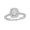 Thumbnail Image 1 of Previously Owned - 3/4 CT. T.W. Composite Cushion-Shaped Diamond Frame Engagement Ring in 10K White Gold