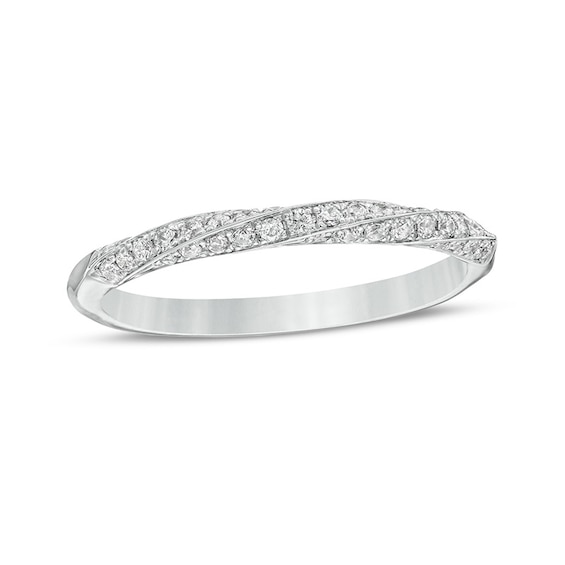 Previously Owned - 1/4 CT. T.w. Diamond Twist Anniversary Band in 14K White Gold