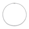Thumbnail Image 3 of Previously Owned - 1 CT. T.W. Diamond Graduated Tennis Necklace in Sterling Silver – 17"