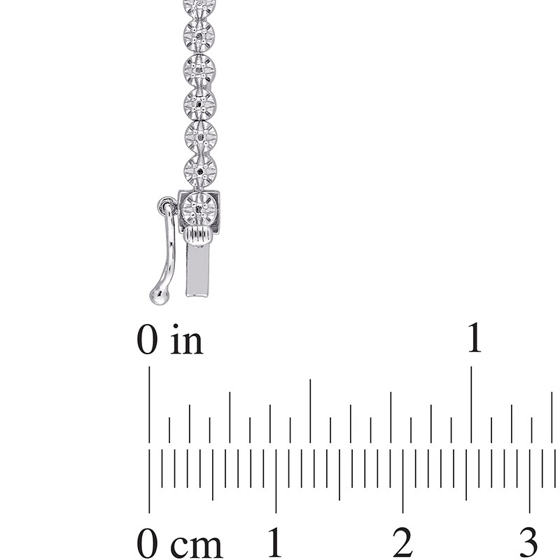 Main Image 4 of Previously Owned - 1 CT. T.W. Diamond Graduated Tennis Necklace in Sterling Silver – 17"