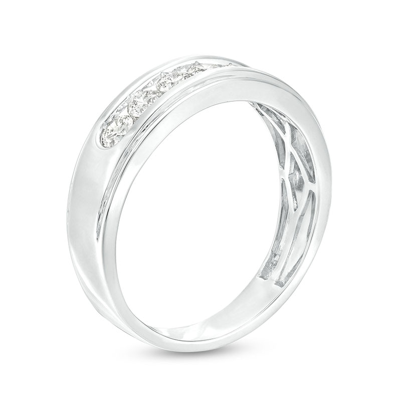 Main Image 3 of Previously Owned - 3/4 CT. T.W. Diamond Seven Stone Wedding Band in 10K White Gold