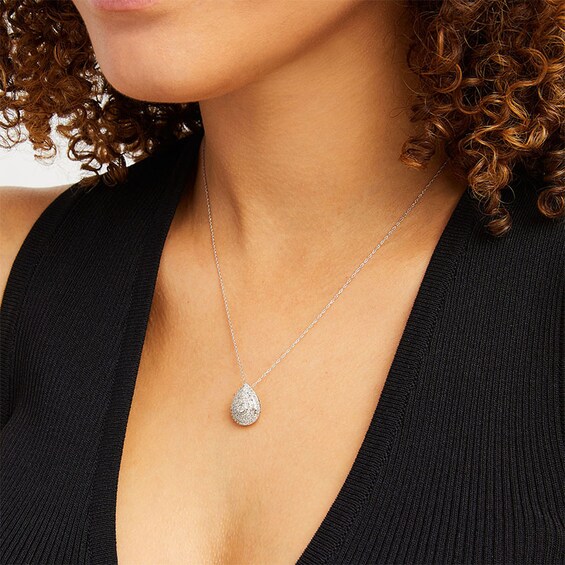 Previously Owned - 1/2 CT. T.w. Pear Multi-Diamond Teardrop Pendant in 10K White Gold