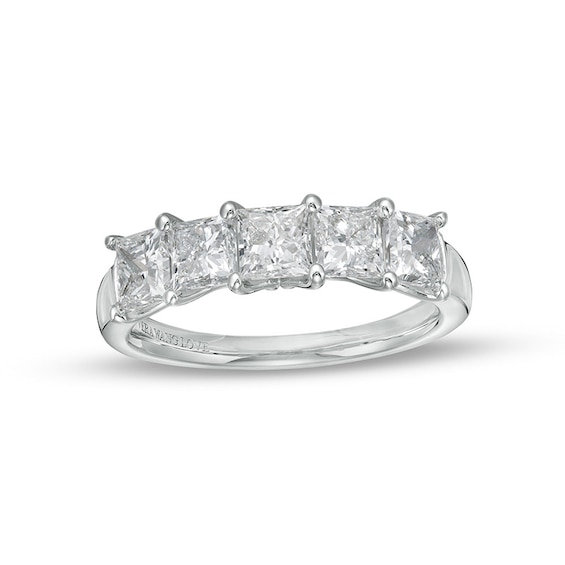 Previously Owned - Vera Wang Love 2 CT. T.w. Lab-Grown Diamond Five Stone Anniversary Band in 14K White Gold
