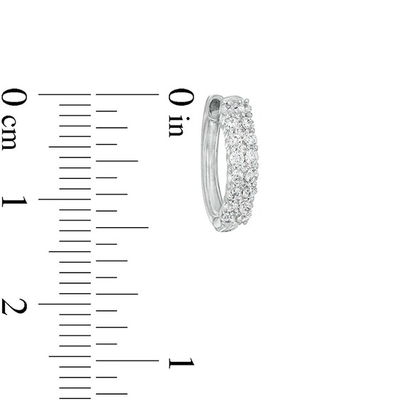 Previously Owned - 1/2 CT. T.w. Lab-Grown Multi-Diamond Hoop Earrings in 14K White Gold (F/Si2)