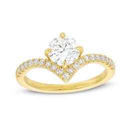 Previously Owned - You're the One™ 1-1/5 CT. T.W. Lab-Grown Diamond Chevron Engagement Ring in 14K Gold (F/SI2)