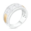 Thumbnail Image 3 of Previously Owned - 2 CT. T.W. Lab-Grown Diamond Border Five Stone Wedding Band in 14K Two-Tone Gold (F/VS2)